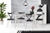 Sweet Home Silva 70x120 CM Açılır Beyaz Mermer Masa - 4 Adet Çapraz Sandalye Takımı