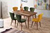 Sweet Home Loren  Açılır Antik Ceviz Salon Masası Takımı - 6 Adet Nubuk Sandalye