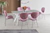 Sweet Home Eliz 90x180 CM Sabit Marmo H.G Salon Masası + 6 Adet Teo Sandalye