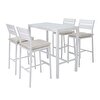Zizuva Tasarım 100x100x60 CM Beyaz Mutfak Masa ve 4 Adet Sandalye Takımı