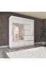 Yılwood 160x210 CM Parlak Beyaz İki Kapaklı Sürgülü Gardırop