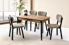 Sweet Home Milano MDF Ortadan Açılır Masa ve 4 Adet Esinti Sandalye Takımı