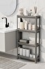 Mithra Life 4 Katlı Tekerlekli Slim İnce Gri Banyo Mutfak Rafı MIT1202