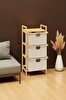 DigitHome Bambu 1 Raflı 3 Çekmeceli Banyo Düzenleyici Çekmeceli Dolap Komodin DB-0039