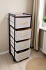 DigitHome Metal 4 Çekmeceli Dolap Organizer Çok Amaçlı Düzenleyici Şifonyer Siyah MRS-021