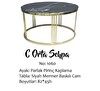 Bengi Ankara Mobilya Brc 14059 C Model Siyah Mermer Temper Cam Metal Gold Renk Kaplama Ayak Orta Sehpa