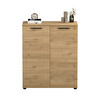 Adore Mobilya Trendline Çok Amaçlı İki Kapaklı 5 Raflı Dolap Florida Meşe 91x108x35 CM