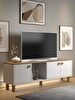 Wood'n Love Bohem Hira 3 Kapak 1 Bölme 160x42x30 CM Ledli TV  Ünitesi Konsol - Kahverengi