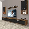 Decoraktiv Eko 270da SLM Krom Ayaklı TV Sehpa Ünitesi - Ceviz Siyah