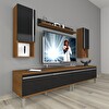 Decoraktiv Eko 5220ta MDF Krom Ayaklı TV Sehpa Ünitesi - Ceviz Siyah