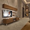 Decoraktiv Eko 5 MDF Dvd Krom Ayaklı TV Sehpa Ünitesi - Naturel Ceviz