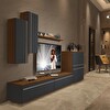 Decoraktiv Eko 6 MDF STD TV Sehpa Ünitesi - Ceviz Antrasit