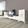 Decoraktiv Eko 9220 MDF Silver TV Sehpa Ünitesi - Parlak Beyaz
