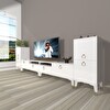 Decoraktiv Eko 9220 MDF Gold TV Sehpa Ünitesi - Parlak Beyaz