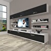 Decoraktiv Ekoflex 8y SLM Krom Ayaklı TV Sehpa Ünitesi - Beyaz Siyah