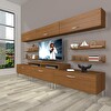 Decoraktiv Ekoflex 8y SLM Krom Ayaklı TV Sehpa Ünitesi - Naturel Ceviz