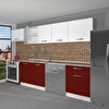 Decoraktiv Elite 280 MDF Hazır Mutfak Dolabı - Tezgah Dahil - Bordo Beyaz