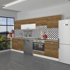 Decoraktiv Elite 280y Ankastre Fırın Modüllü MDF Hazır Mutfak Dolabı - Tezgah Dahil - Naturel Pera