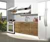 Decoraktiv Prestij 220 MDF Hazır Mutfak Dolabı - Tezgah Dahil - Pera Beyaz