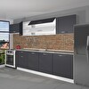 Decoraktiv Ekol 280 MDF Hazır Mutfak Dolabı - Tezgah Dahil - Antrasit