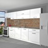 Decoraktiv Prestij 280 MDF Hazır Mutfak Dolabı - Tezgah Dahil - Parlak Beyaz
