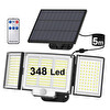 Greentech GT-SL30 348 Ledli Güneş Enerjili Hareket Sensörlü 3 Taraflı Aydınlatma