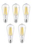 Rutter RT-11201 6W Armut Rustik Led 6500K Flamentli Vintange Beyaz Ampul 5 Adet