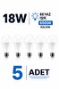 Şahnet 18W E27 LED Ampul 6500K Beyaz Işık 5 Adet
