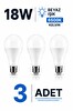 Şahnet 18W E27 LED Ampul 6500K Beyaz Işık 3 Adet
