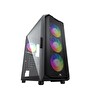 Power Boost PB-P521B 750W 80+ Bronze USB 3.0 ATX Mesh RGB Fan Siyah Bilgisayar Kasası