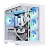 BitFenix MH100 750W 80+ Bronze PSU 4x120 MM FRGB Fan ATX Temperli Cam Beyaz Gaming (Oyuncu) Kasa