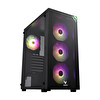 Vento FSP VG3400S 750W 80+ GEN5 4x120 MM RGB Fan Temperli Cam USB 3.0 Mesh ATX Gaming Kasa