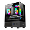 Turbox Auro 3x RGB Siyah 500 W Panoromik Gaming Bilgisayar Kasası
