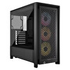 Corsair Frame 4000D RS 3x120MM ARGB Fan Mesh Temperli Cam USB 3.2 Mid Tower E-ATX Gaming Bilgisayar Kasası Siyah