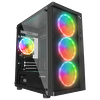 Rampage Vega V2 650W 80+ Bronze Tempered Glass USB3.0 RGB mATX Siyah Gaming Kasa