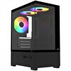 Power Boost PB-M5001B Sea View M-Atx 3X Gökkuşağı Fan Siyah Akvaryum 500W Oyuncu Bilgisayar Kasası