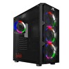 Power Boost  VK-D501M ATX Single Ring Gökkuşağı Fan 80+ Siyah 650W Oyuncu Bilgisayar Kasası