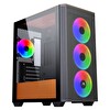 Power Boost PB-P2252BO ATX Ring Argb Fan Turuncu Psu Yok Oyuncu Bilgisayar Kasası