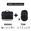 Classone BND600-T300 15.6" Su Geçirmez Kumaş Siyah Laptop Çantası + T300 Kablosuz Mouse