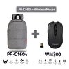 Classone PR-C1604 Mouse 15.6" Su Geçirmez Notebook Sırt Çantası + Kablosuz Mouse