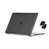 Codegen Apple 13" MacBook Air A1932 A2179 A2337 Siyah Carbon Fiber Dizayn Kılıf Koruyucu Kapak ve Çevirici