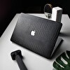 McStorey Macbook Air M1 13" A1932 A2179 A2337 Uyumlu F.Crocodile Siyah Laptop Koruyucu Kılıf