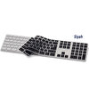 Siyah Apple Magic Keyboard Uyumlu Klavye Koruyucu A1243 Usb Kablolu Uk-us İngilizce-türkçe Baskı