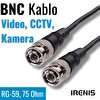 Irenis 15 Metre 75 Ohm RG59 Video Kamera CCTV BNC Kablo