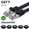 Irenis 2 Metre CAT7 Kablo S/FTP LSZH Ethernet Network Lan Ağ Kablosu Siyah 5 Adet