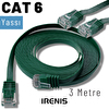 Irenis 3 Metre CAT6 Kablo Yassı Ethernet Network Lan Ağ İnternet Kablosu Yeşil