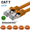 Irenis 5 Adet 25 CM CAT7 Kablo S/FTP LSZH Ethernet Network LAN Ağ Kablosu Turuncu