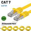 Irenis 5 Adet 5 Metre CAT7 Kablo S/FTP LSZH Ethernet Network LAN Ağ Kablosu Sarı