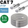 Irenis 5 Adet 50 CM Gri CAT7 Kablo Yassı FTP Ethernet Network LAN Kablosu