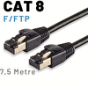 Irenis 7.5 Metre Siyah CAT8 Kablo F/FTP LSZH Ethernet Network Lan Ağ Kablosu